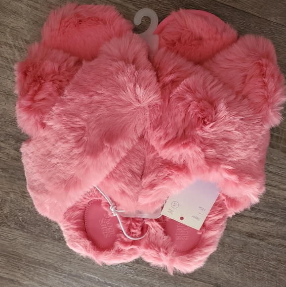 🌞3 for $30 Stars Above Womens Soft Pink Fur Home Slipper - Picture 1 of 2